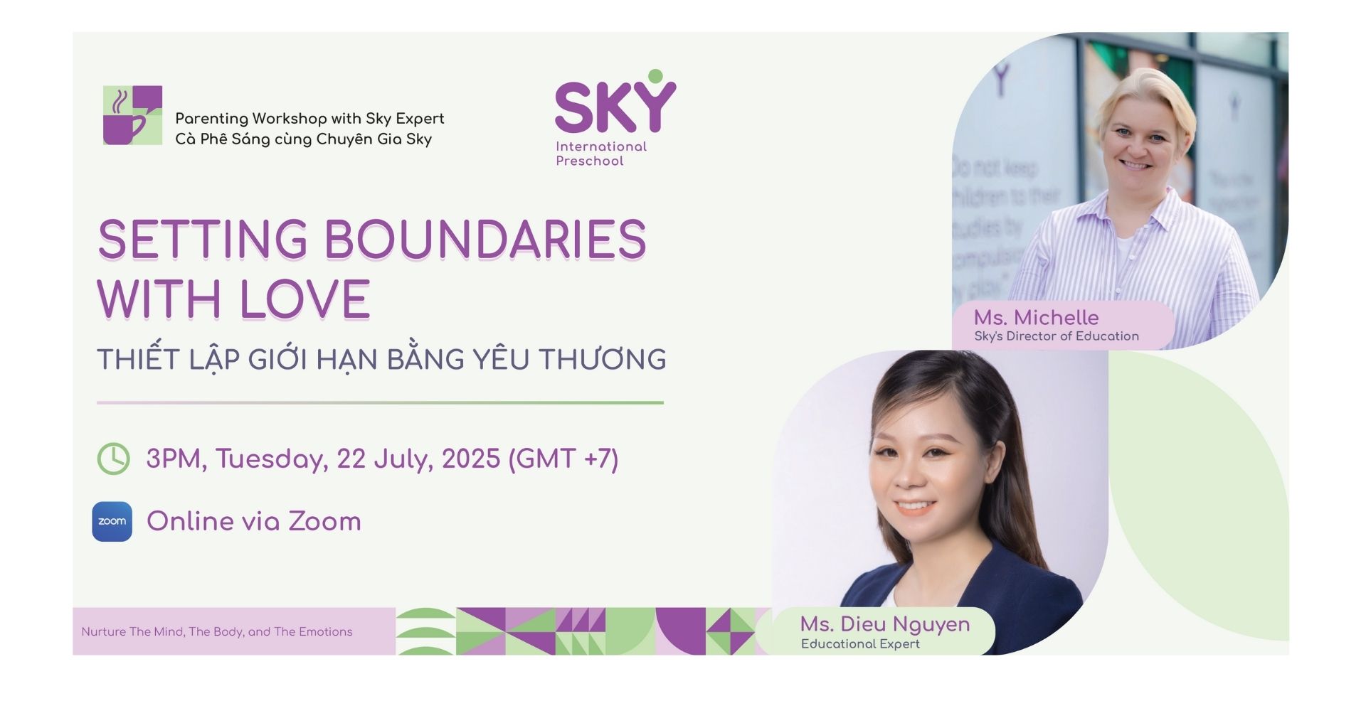 Thiết lập ranh giới với yêu thương - Workshop Phụ huynh Tháng 7 cùng Sky